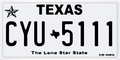 TX license plate CYU5111