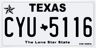 TX license plate CYU5116