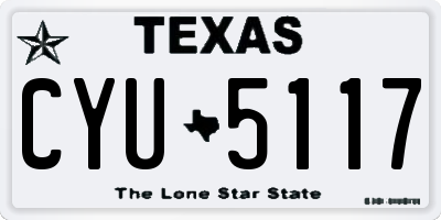 TX license plate CYU5117
