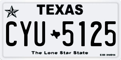 TX license plate CYU5125