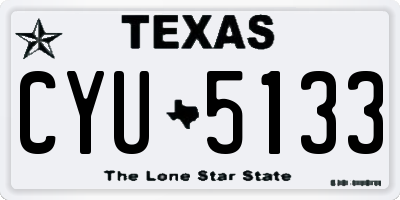 TX license plate CYU5133