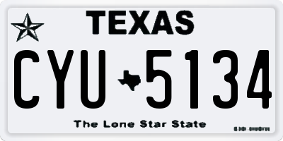 TX license plate CYU5134
