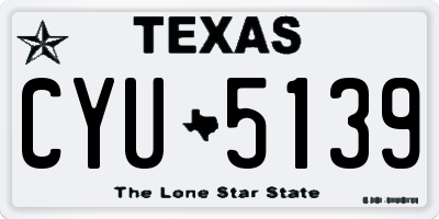 TX license plate CYU5139