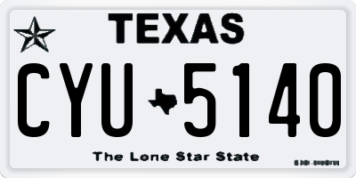 TX license plate CYU5140