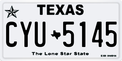 TX license plate CYU5145