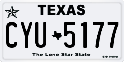 TX license plate CYU5177
