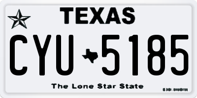 TX license plate CYU5185