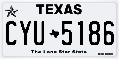 TX license plate CYU5186