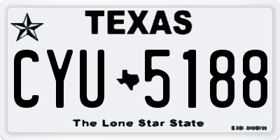 TX license plate CYU5188