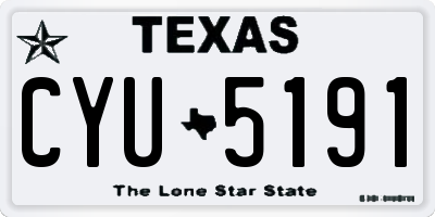 TX license plate CYU5191