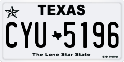 TX license plate CYU5196