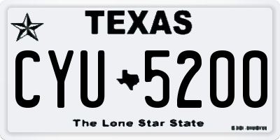 TX license plate CYU5200