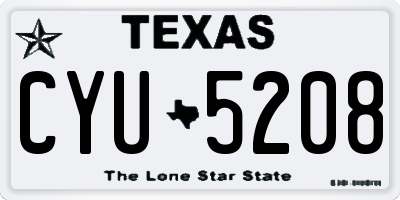 TX license plate CYU5208