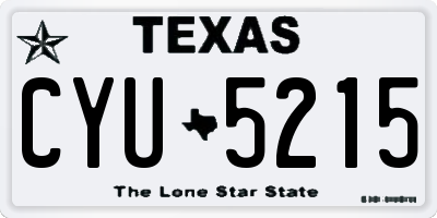 TX license plate CYU5215