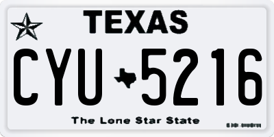 TX license plate CYU5216