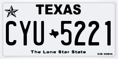 TX license plate CYU5221