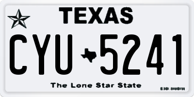 TX license plate CYU5241