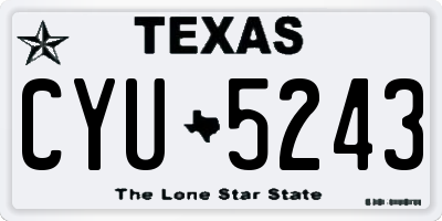 TX license plate CYU5243