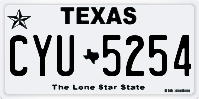 TX license plate CYU5254