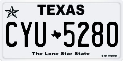 TX license plate CYU5280