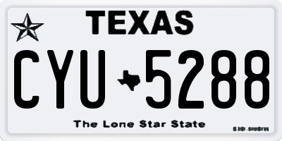 TX license plate CYU5288