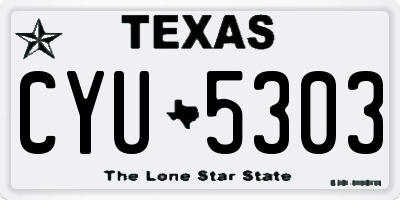 TX license plate CYU5303