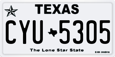 TX license plate CYU5305