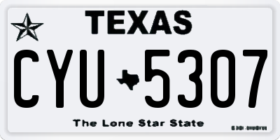 TX license plate CYU5307