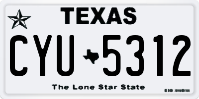 TX license plate CYU5312
