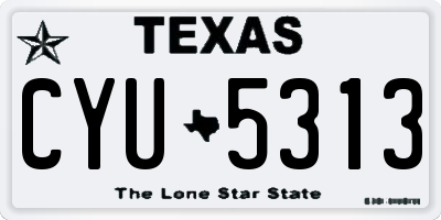 TX license plate CYU5313