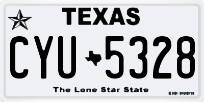 TX license plate CYU5328
