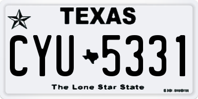 TX license plate CYU5331
