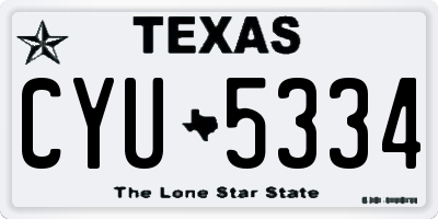TX license plate CYU5334