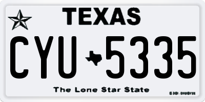 TX license plate CYU5335