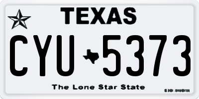 TX license plate CYU5373