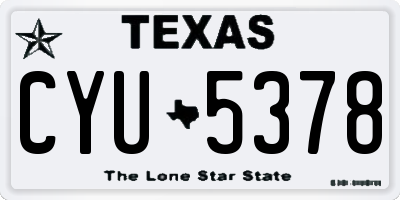 TX license plate CYU5378