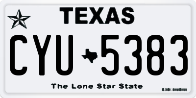TX license plate CYU5383