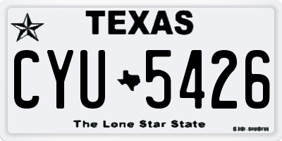 TX license plate CYU5426