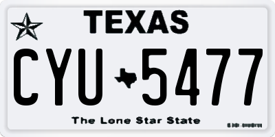 TX license plate CYU5477