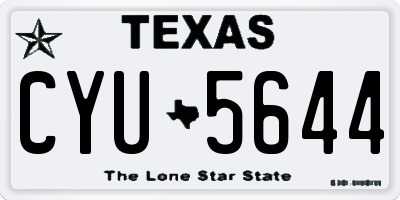 TX license plate CYU5644