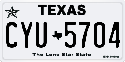 TX license plate CYU5704