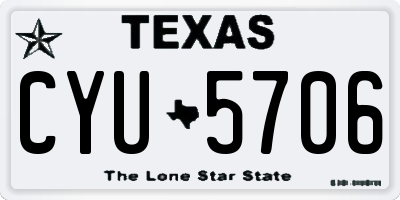 TX license plate CYU5706
