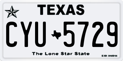 TX license plate CYU5729
