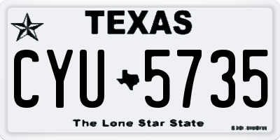 TX license plate CYU5735