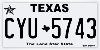 TX license plate CYU5743