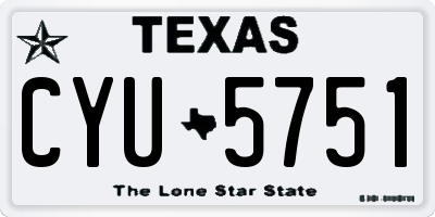 TX license plate CYU5751