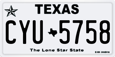 TX license plate CYU5758