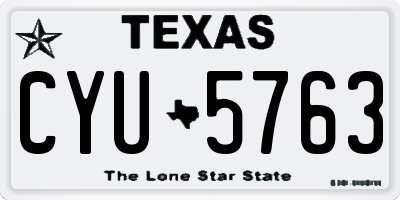 TX license plate CYU5763