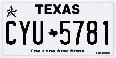 TX license plate CYU5781