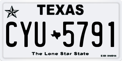 TX license plate CYU5791